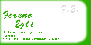 ferenc egli business card